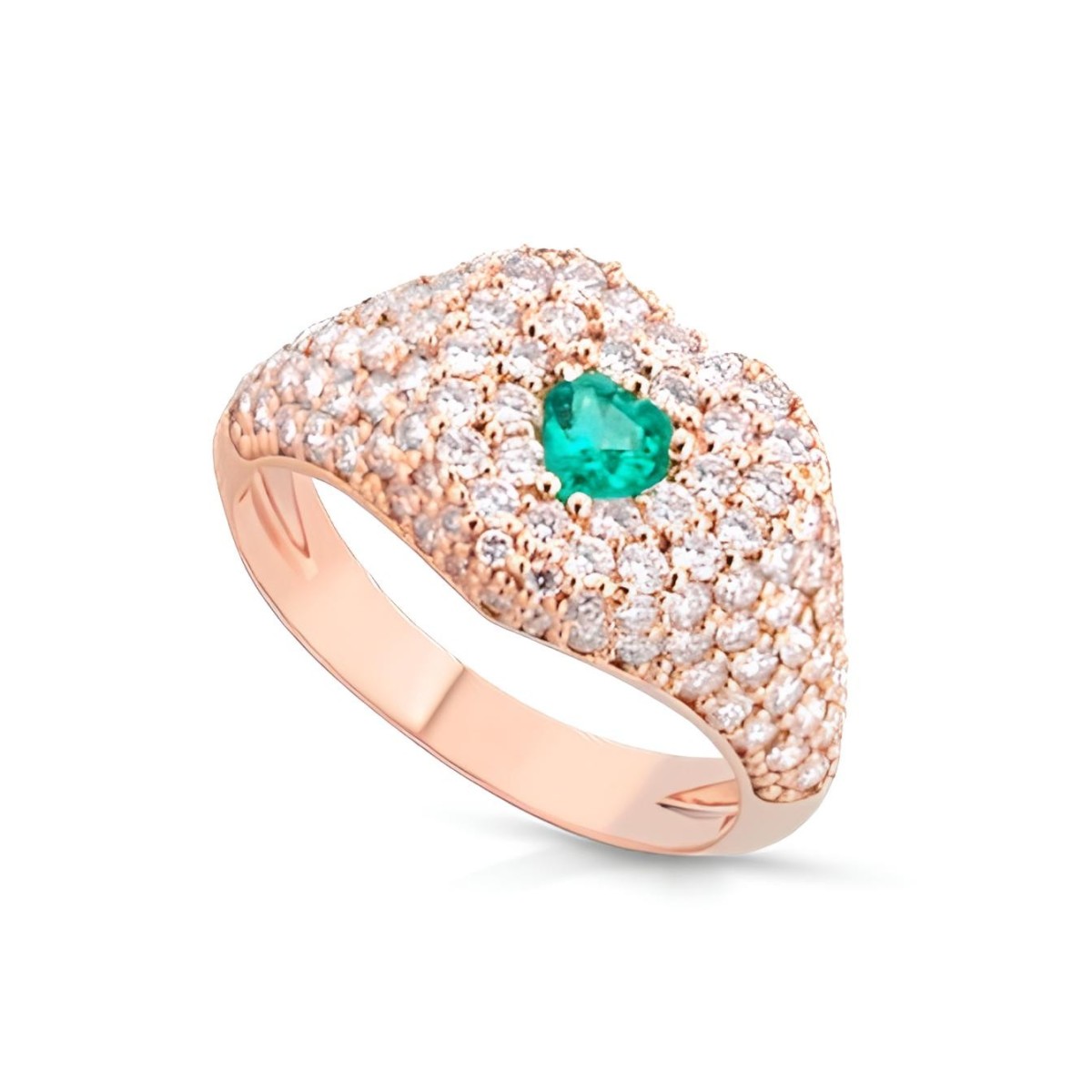 Anello Goccia di Smeraldo in Oro Rosa 18k SG27012
