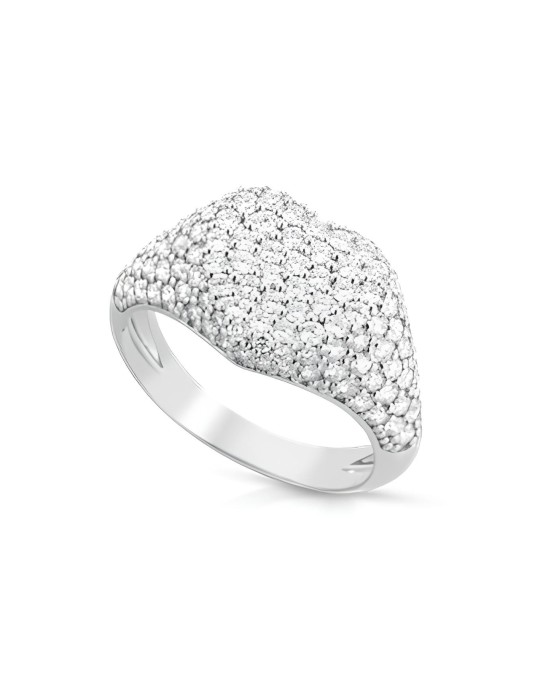 Anello Eleganza Radiosa con Diamanti in Oro Bianco 18k SG93665
