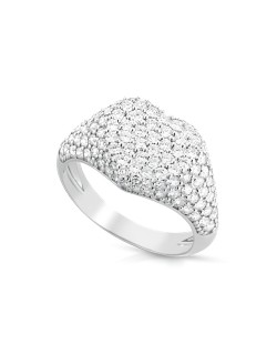 Anello Eleganza Radiosa con Diamanti in Oro Bianco 18k SG93665