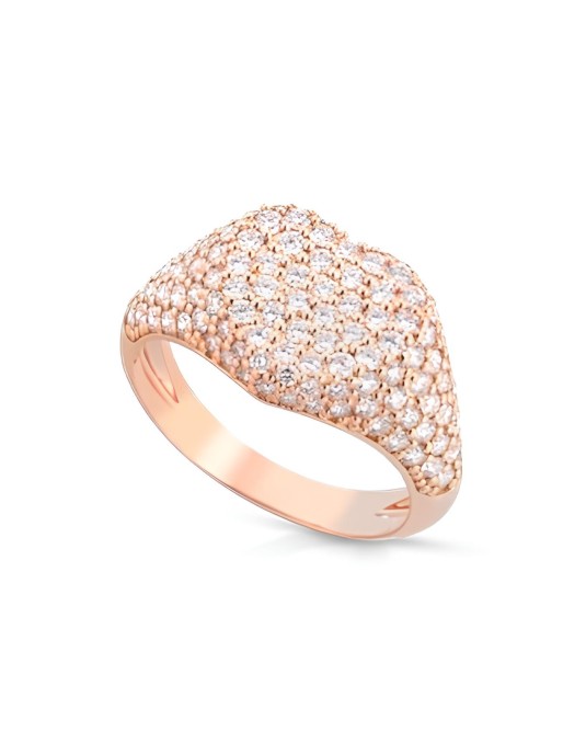 Anello Eleganza Radiosa con Diamanti in Oro Rosa 18k SG50345