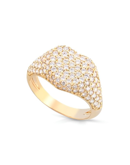 Anello Eleganza Radiosa con Diamanti in Oro Giallo 18k SG29058