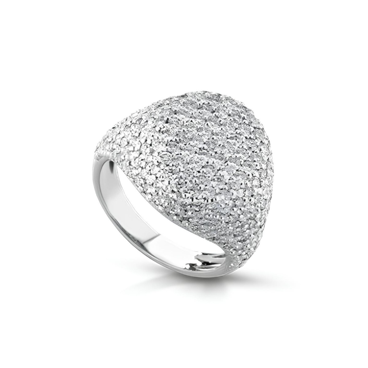 Anello Luce Sinuosa con Diamanti in Oro Bianco 18k SG34027