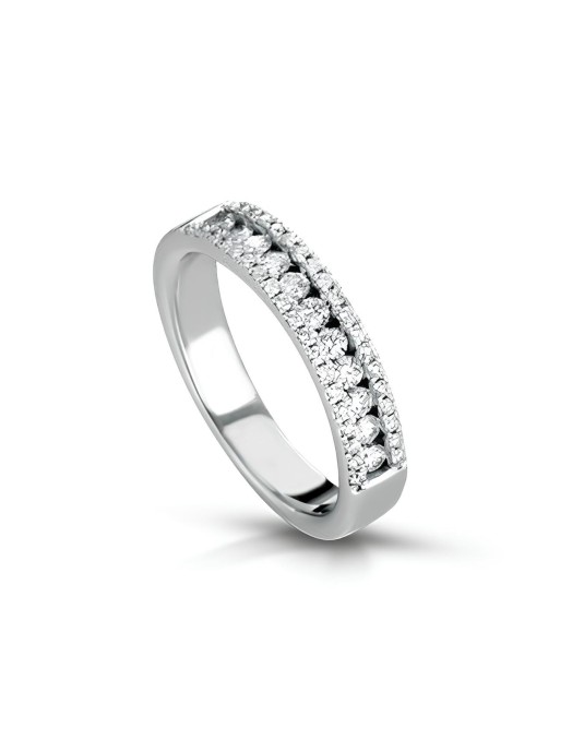 Anello Riflessi di Luce con Diamanti in Oro Bianco 18k SG59060