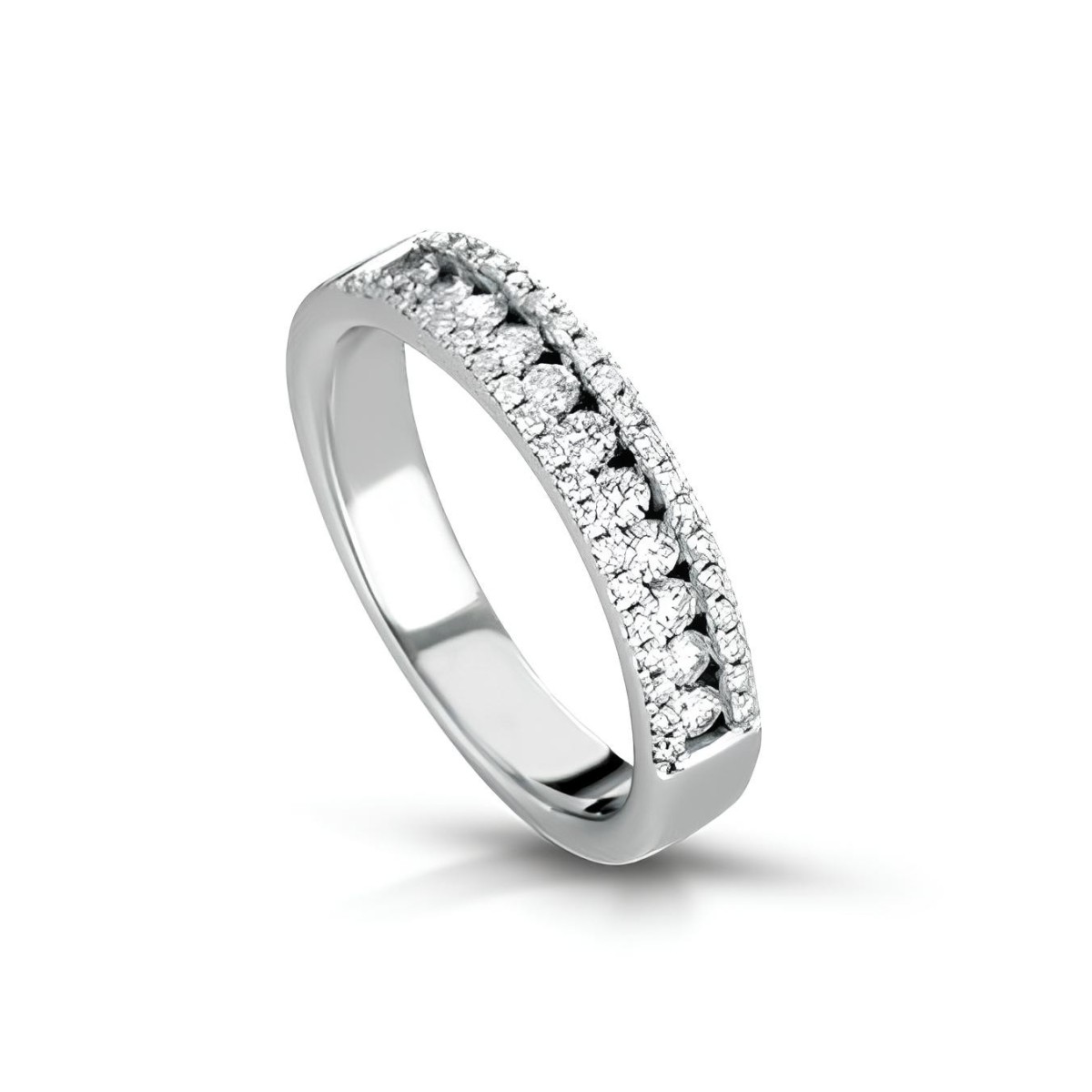 Anello Riflessi di Luce con Diamanti in Oro Bianco 18k SG59060