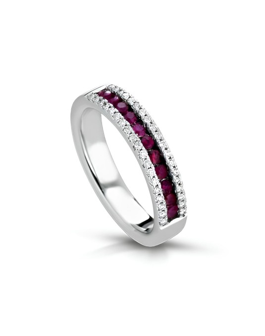 Anello Splendore Rubino in Oro Bianco 18k SG51530