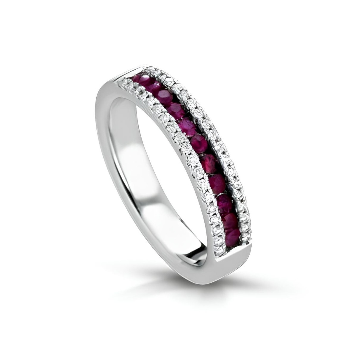 Anello Splendore Rubino in Oro Bianco 18k SG51530