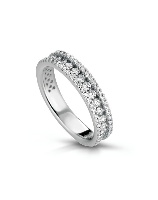 Anello Eleganza Lumina con Diamanti in Oro Bianco 18k SG12994