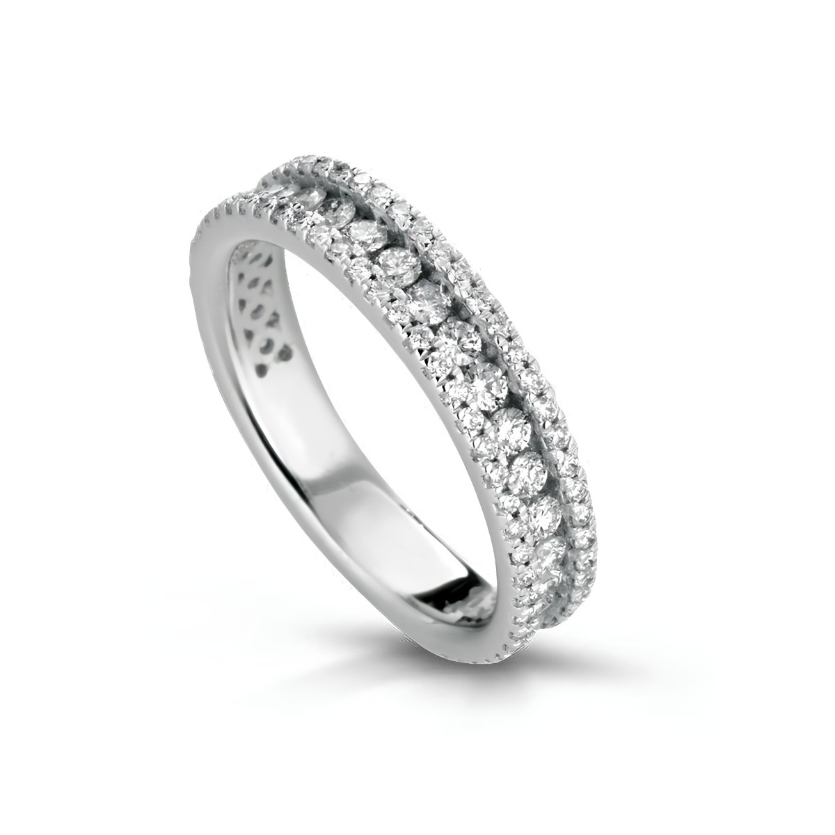 Anello Eleganza Lumina con Diamanti in Oro Bianco 18k SG12994