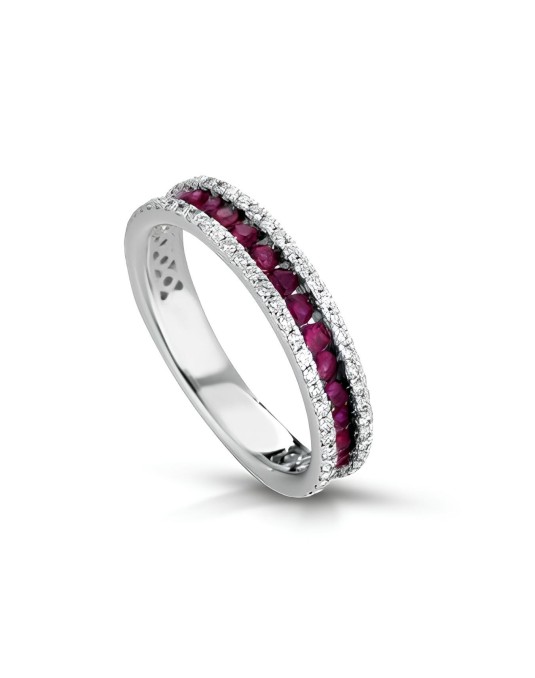 Anello Eterno Splendore con Diamanti e Rubini SG98531