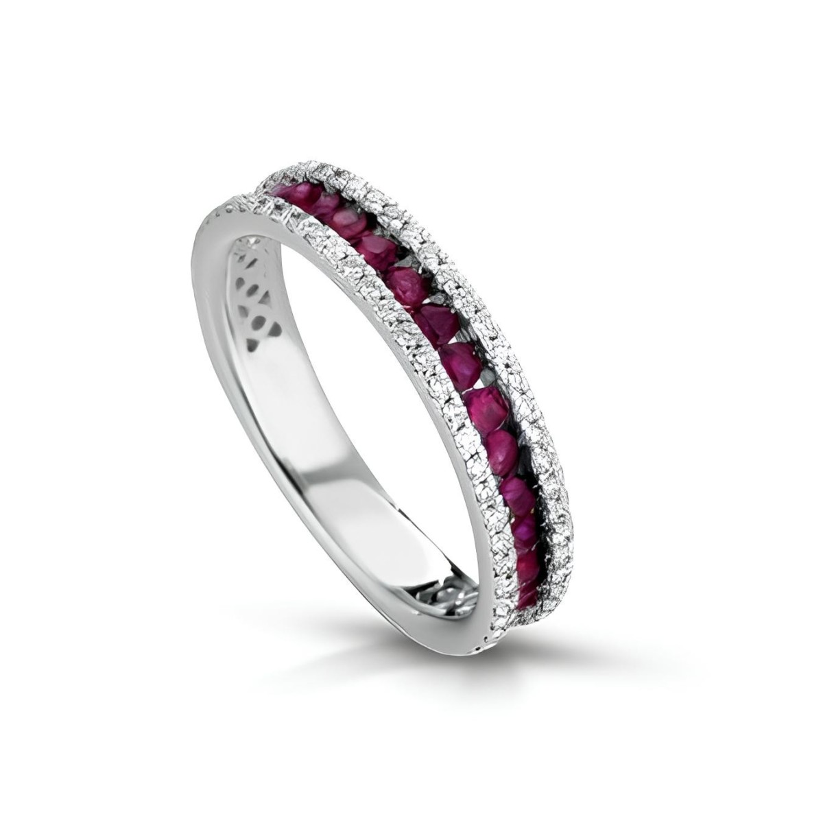 Anello Eterno Splendore con Diamanti e Rubini SG98531