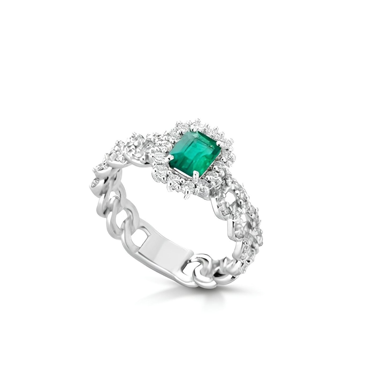 Anello Catena di Smeraldo con Diamanti SG47483