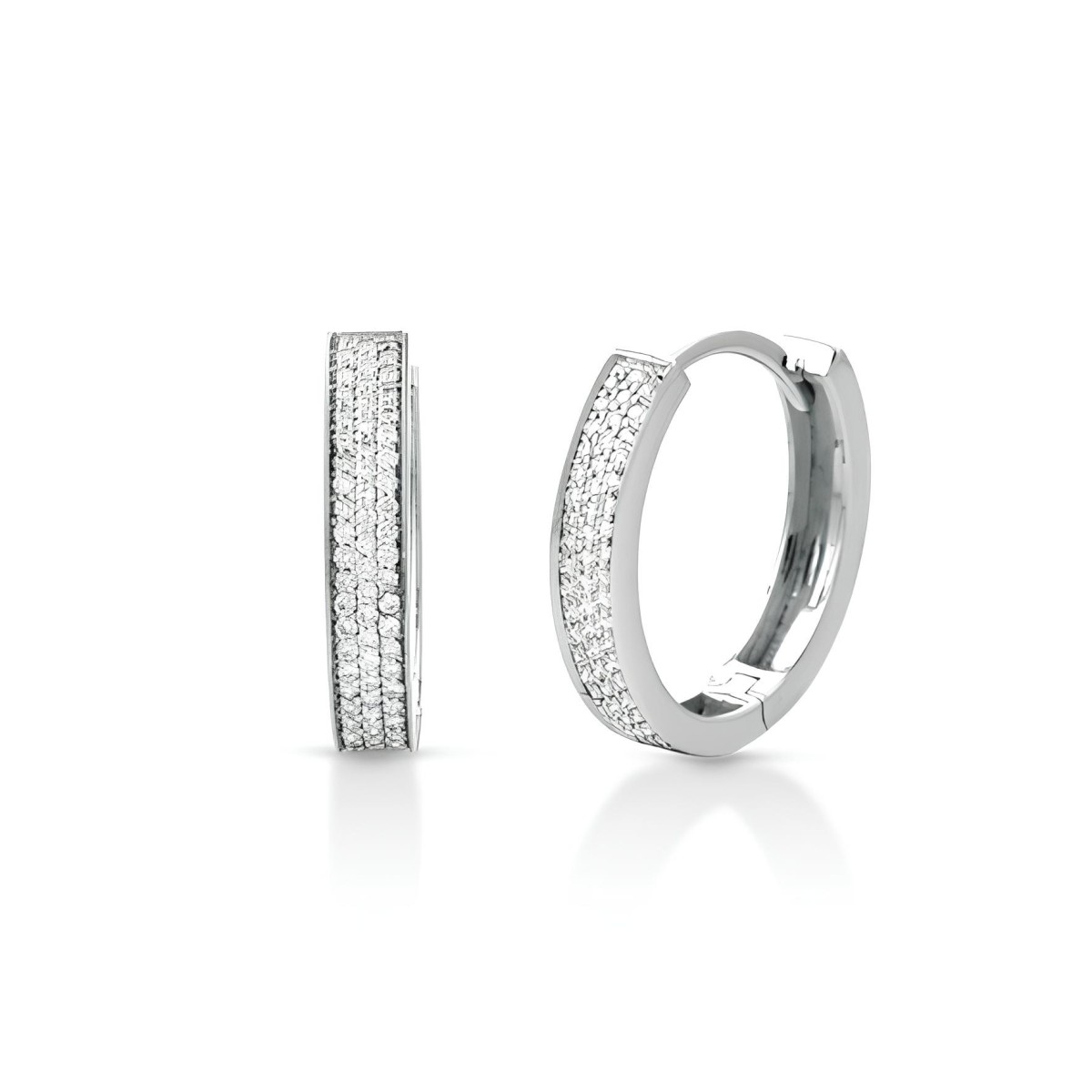 Orecchini Cerchio di Brillanti in Oro Bianco 18k SG83304
