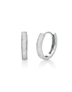 Orecchini Cerchio di Brillanti in Oro Bianco 18k SG83304