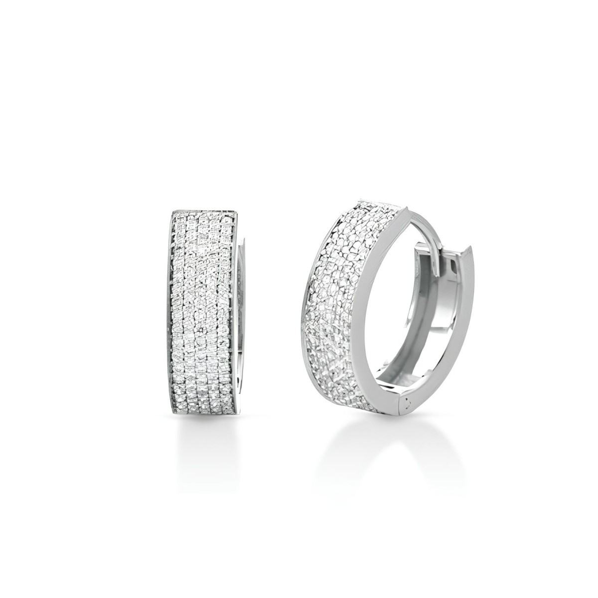 Orecchini Cerchio Luminoso in Oro Bianco 18k SG47496