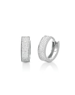 Orecchini Cerchio Luminoso in Oro Bianco 18k SG47496
