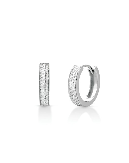 Orecchini Cerchio Splendente in Oro Bianco 18k SG37026