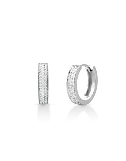 Orecchini Cerchio Splendente in Oro Bianco 18k SG37026