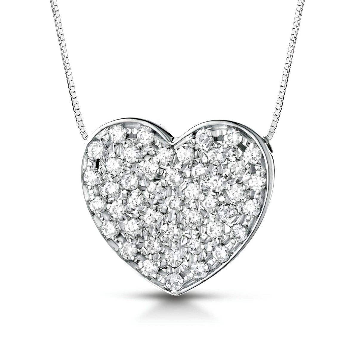 Ciondolo Cuore Brillante in Oro Bianco 18k SG22721