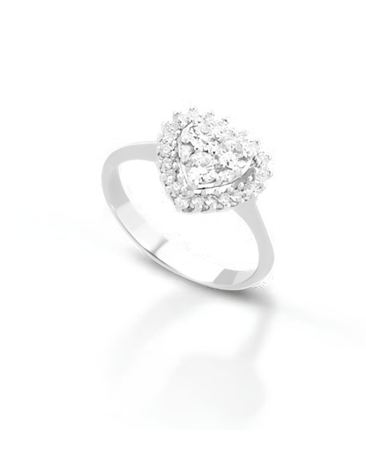 Anello Cuore di Luce in Oro Bianco 18k SG43995