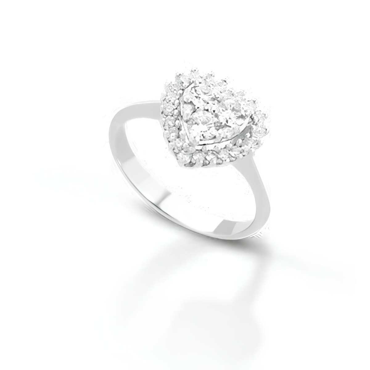 Anello Cuore di Luce in Oro Bianco 18k SG43995