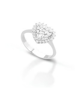 Anello Cuore di Luce in Oro Bianco 18k SG43995