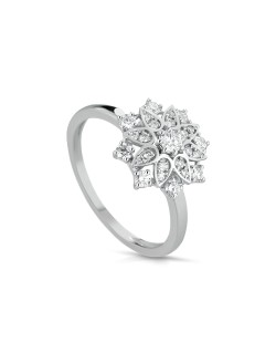 Anello Fiore di Diamante in Oro Bianco 18k SG15358