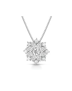 Collana Fiore di Diamante in Oro Bianco 18k SG84324