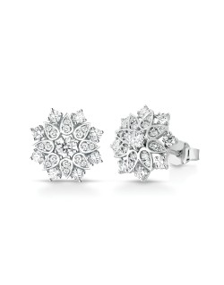 Orecchini Fiore di Diamante in Oro Bianco 18k SG30319