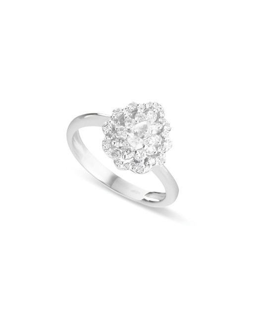 Anello Petali di Diamante in Oro Bianco 18k SG50077