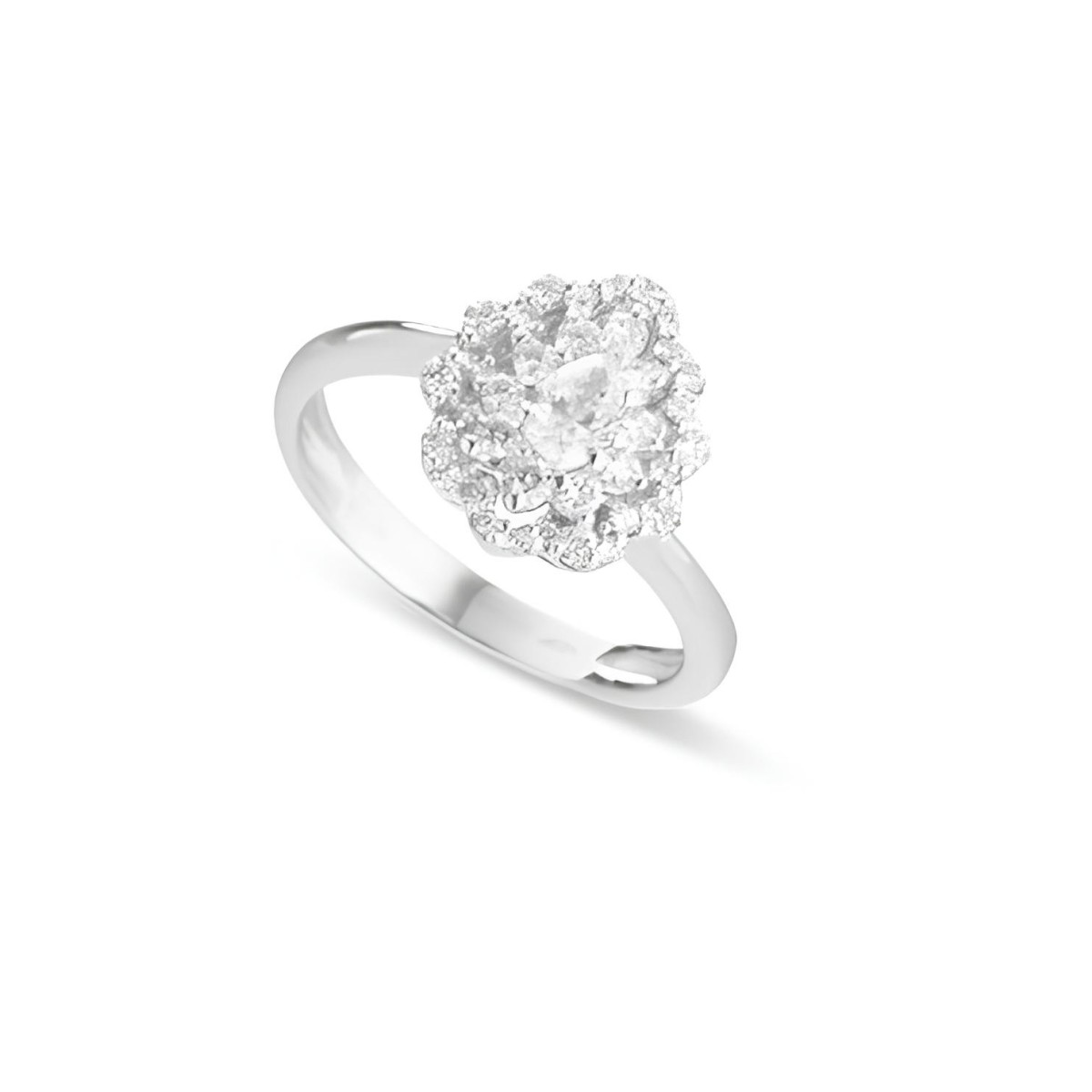 Anello Petali di Diamante in Oro Bianco 18k SG50077
