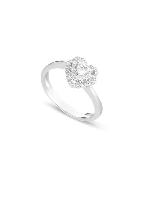 Anello Cuore Incantato in Oro Bianco 18k SG54718