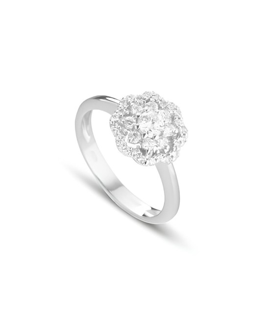 Anello Fiore di Luce in Oro Bianco 18k SG89607