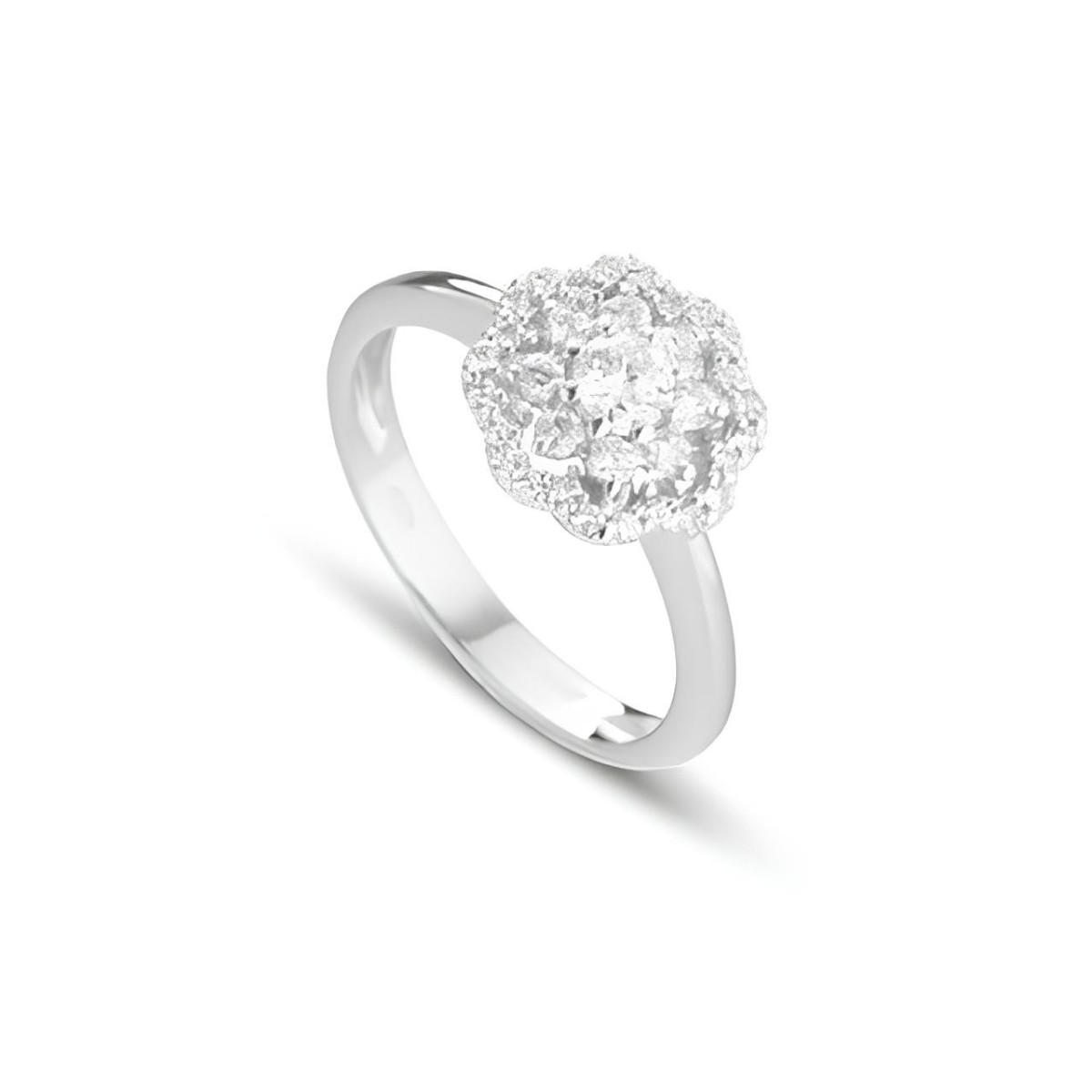 Anello Fiore di Luce in Oro Bianco 18k SG89607