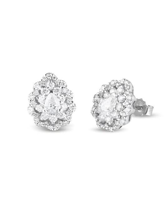 Orecchini Petali di Diamante in Oro Bianco 18k SG28996