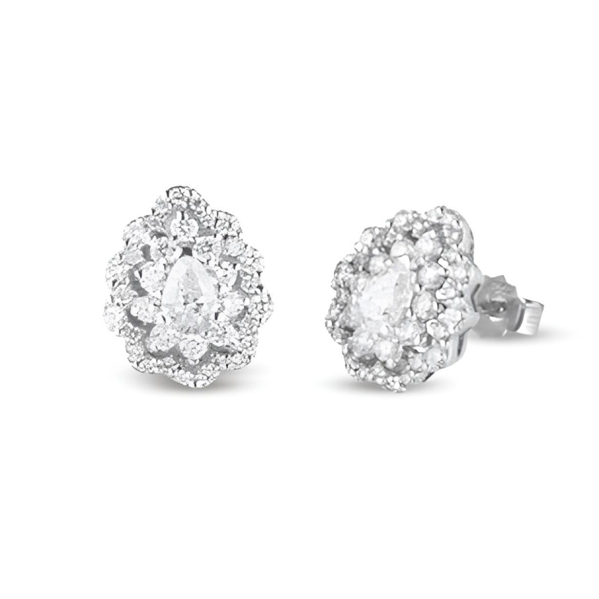 Orecchini Petali di Diamante in Oro Bianco 18k SG28996