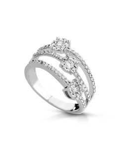 Anello Trilogy Sinuoso in Oro Bianco 18k SG43357