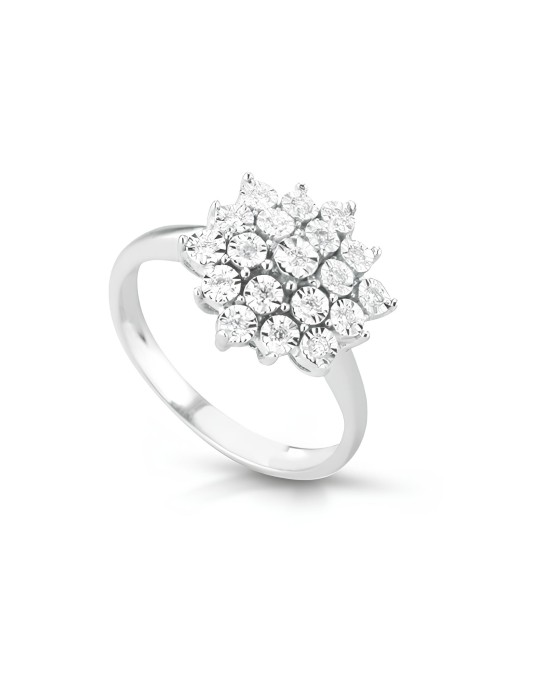 Anello Petali di Brillantezza in Oro Bianco 18k SG33627