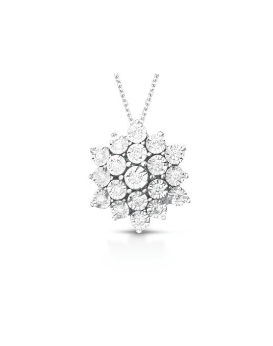 Ciondolo Petali di Brillantezza in Oro Bianco 18k SG89792