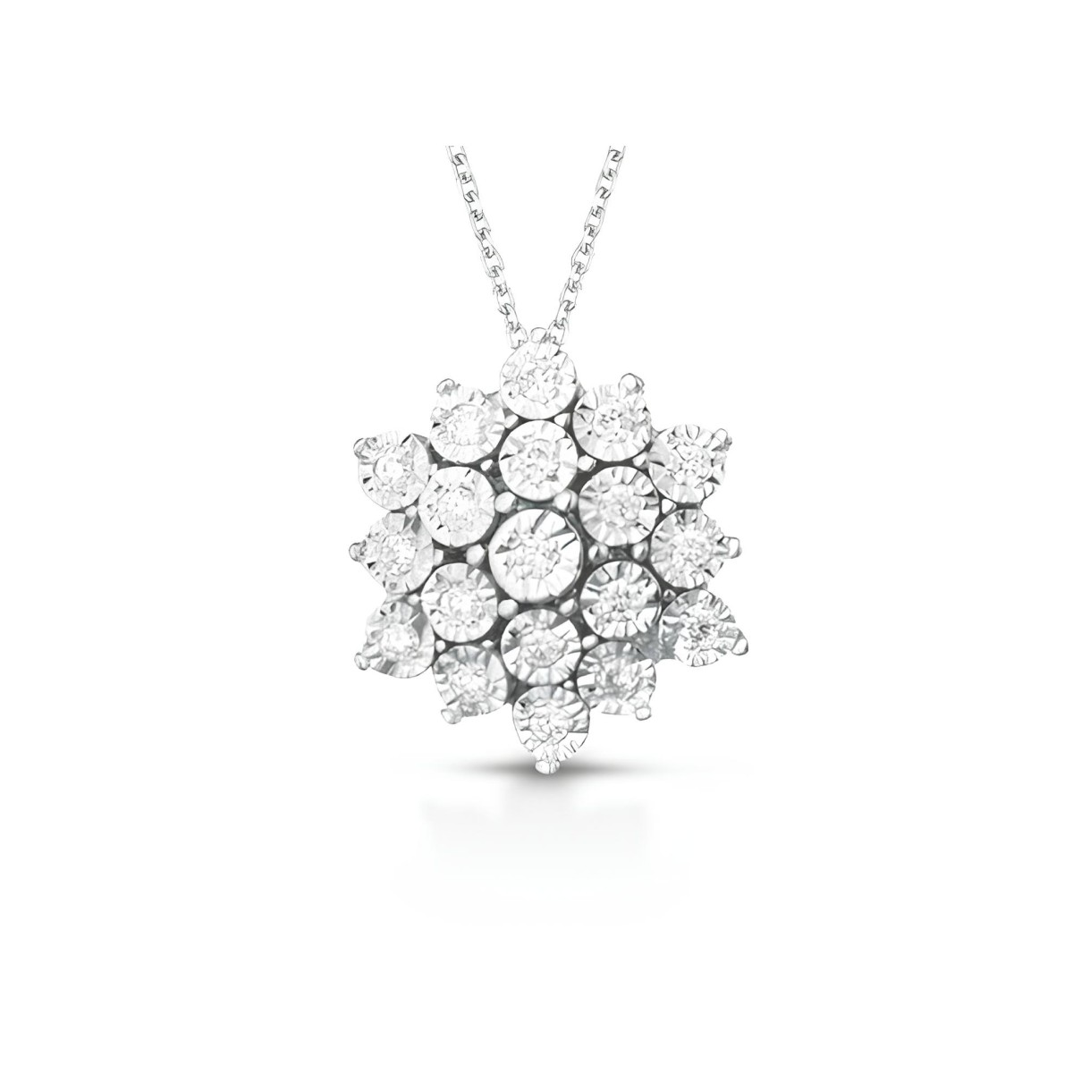 Ciondolo Petali di Brillantezza in Oro Bianco 18k SG89792