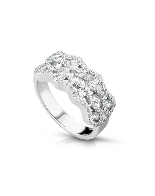 Anello Onde di Brillantezza in Oro Bianco 18k SG94270