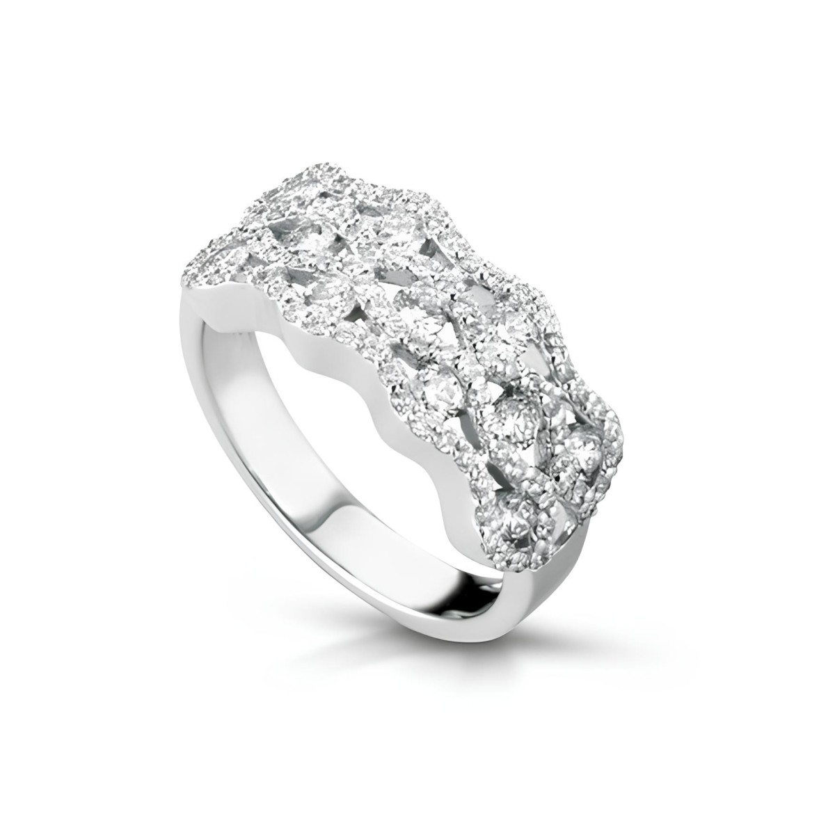 Anello Onde di Brillantezza in Oro Bianco 18k SG94270