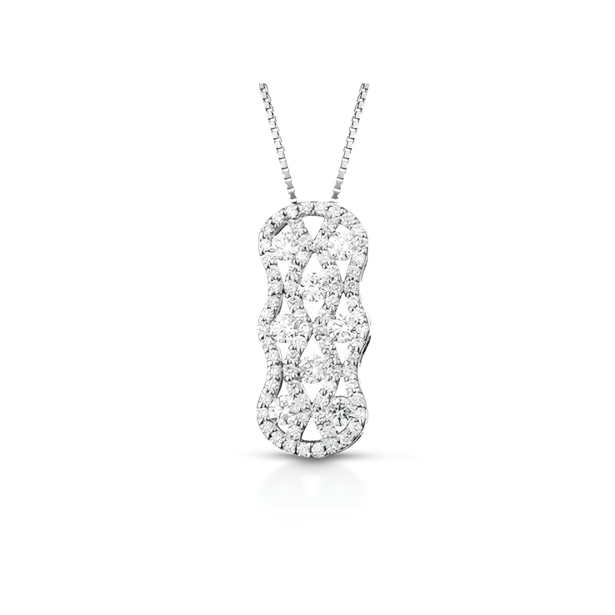 Ciondolo Onde di Brillantezza in Oro Bianco 18k SG59152