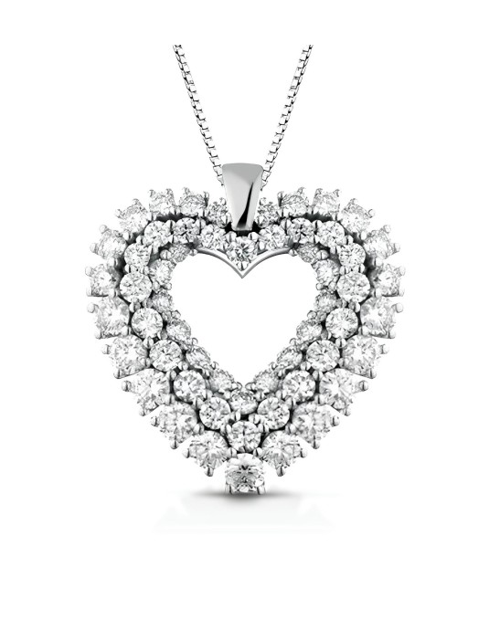 Ciondolo Cuore di Brillantezza in Oro Bianco 18k SG40636