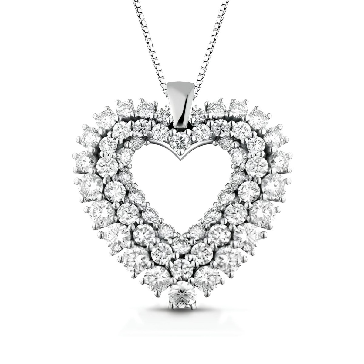 Ciondolo Cuore di Brillantezza in Oro Bianco 18k SG40636