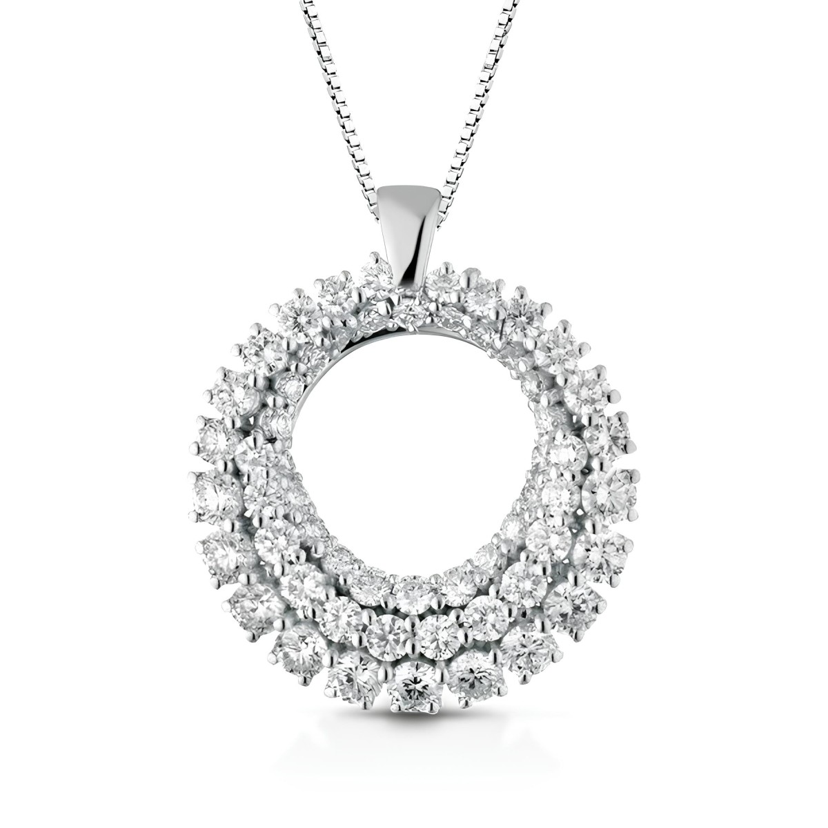 Ciondolo Cerchio di Luce in Oro Bianco 18k SG10584