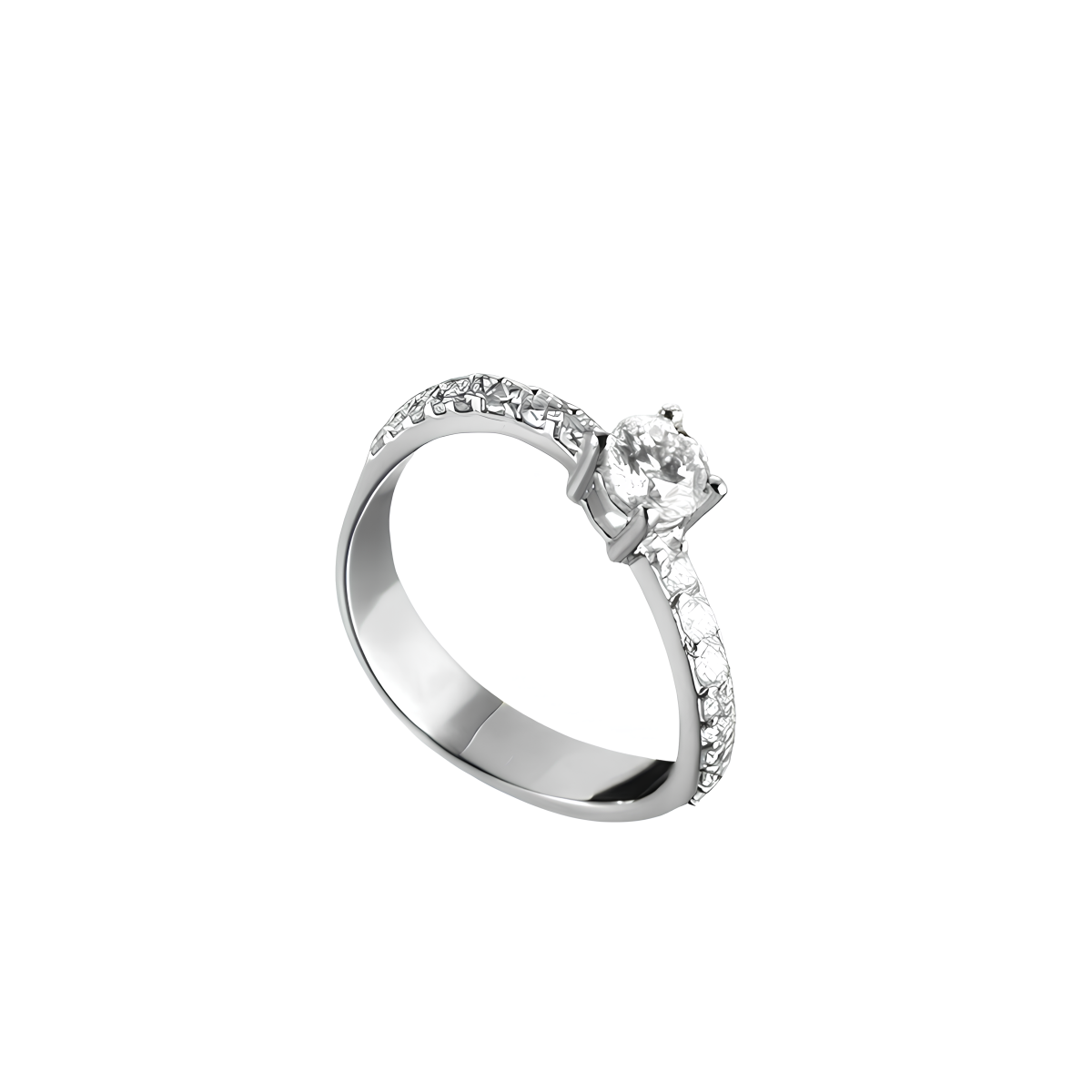 Anello Solitario con Diamanti di Contorno SG21677