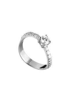 Anello Solitario con Diamanti di Contorno SG21677