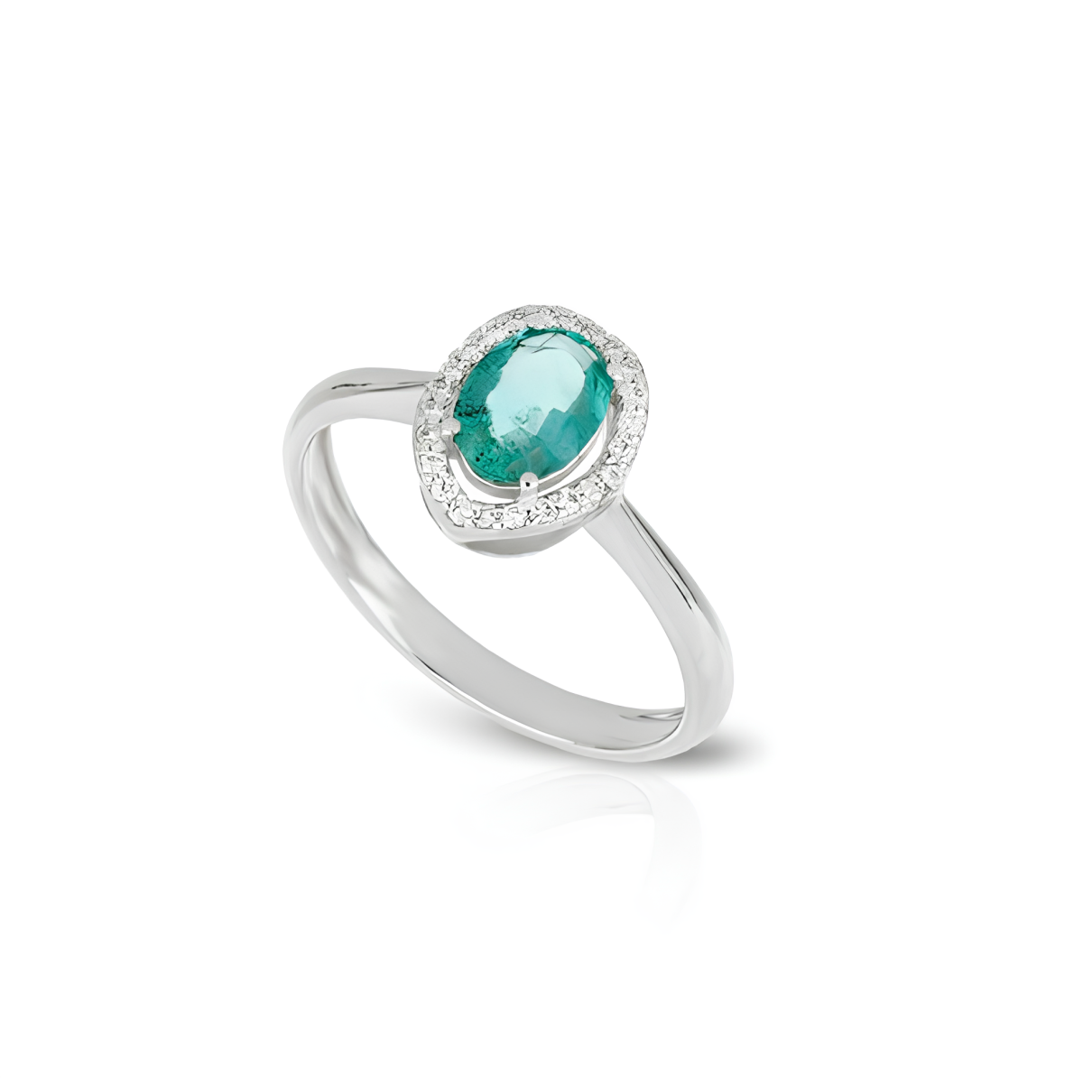 Anello Smeraldo Reale in Oro Bianco 18k SG01158