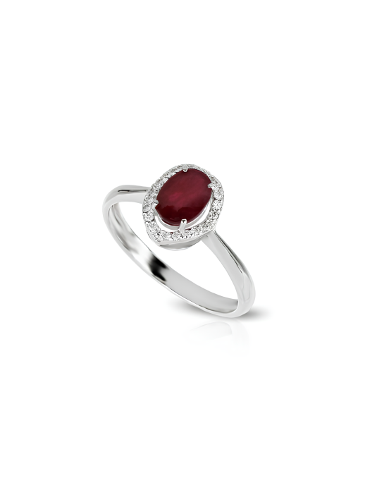 Anello Rubino Regale in Oro Bianco 18k SG59549