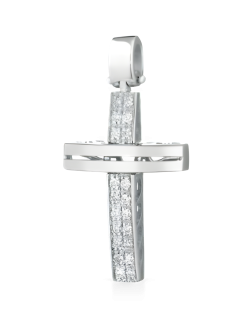 Croce Splendore Divino in Oro Bianco 18k SG02835
